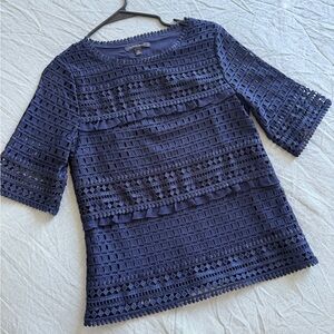 Banana Republic Midnight Blue Lace Top